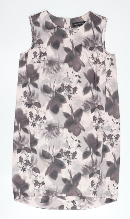 Next Women’s Multicoloured Floral Shift Dress Size 12 Sleeveless Workwear
