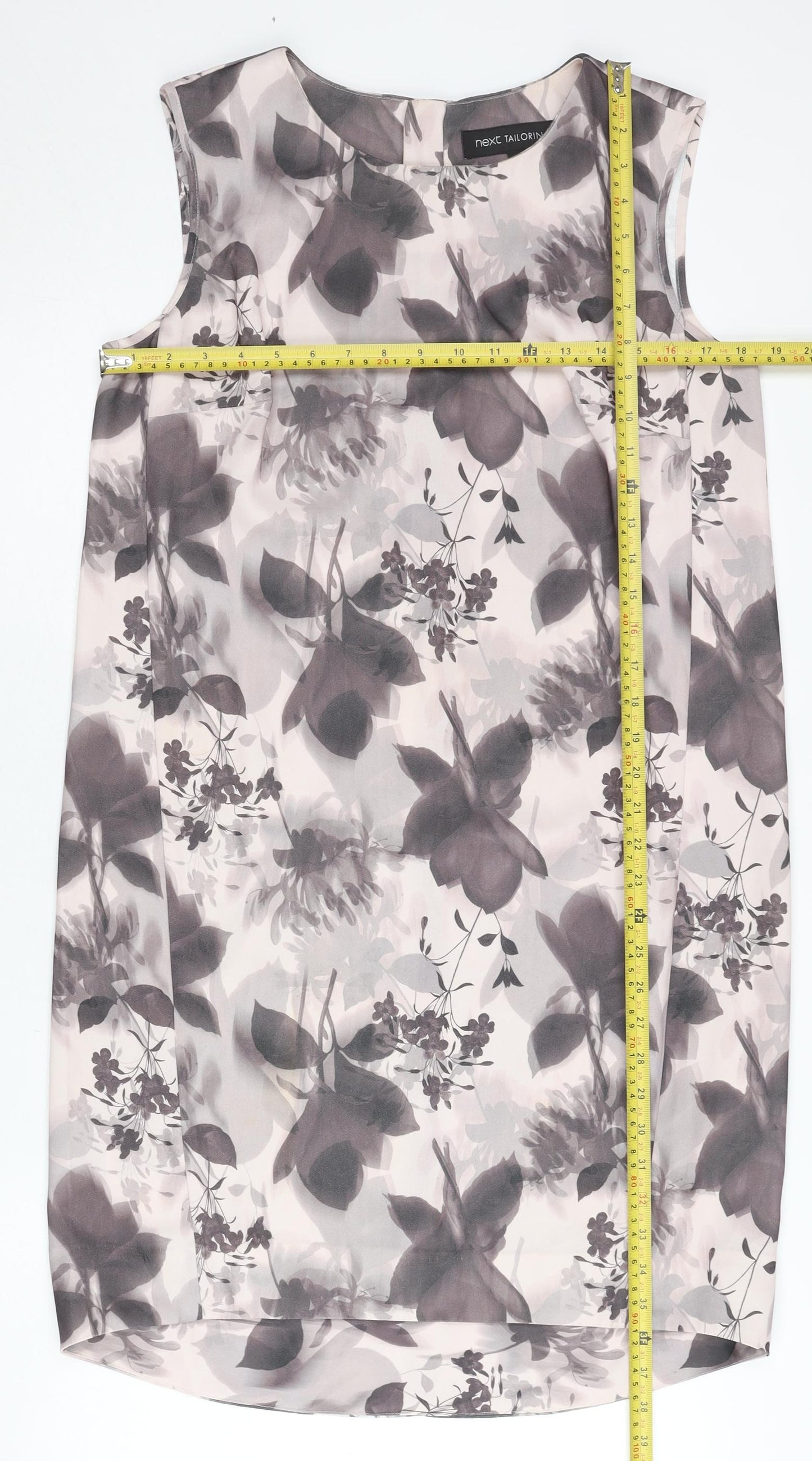 Next Women’s Multicoloured Floral Shift Dress Size 12 Sleeveless Workwear