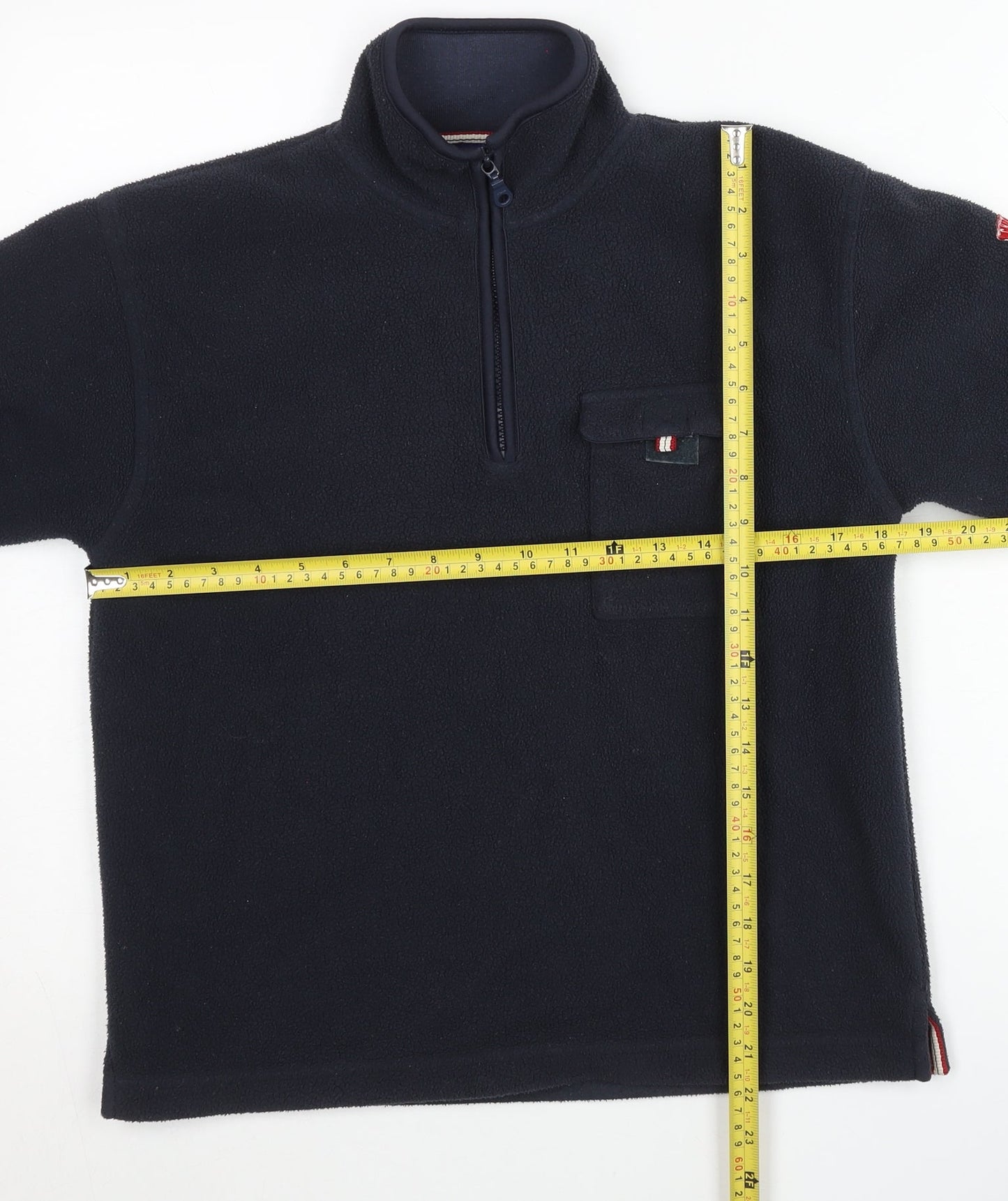 Cyrillus Boys Blue Fleece 1/4 Zip Baseball Sweatshirt Age 10 Years