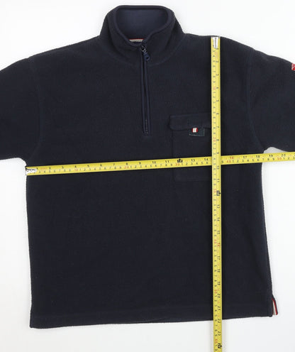 Cyrillus Boys Blue Fleece 1/4 Zip Baseball Sweatshirt Age 10 Years