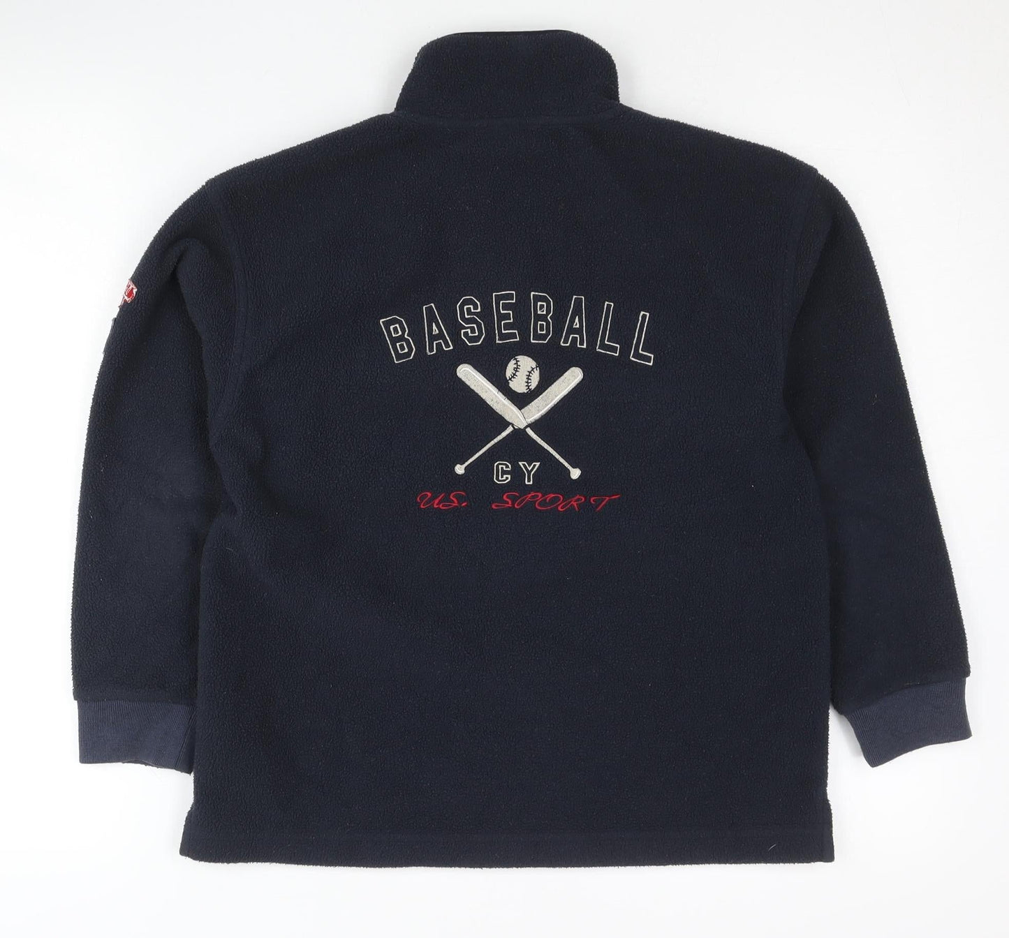 Cyrillus Boys Blue Fleece 1/4 Zip Baseball Sweatshirt Age 10 Years