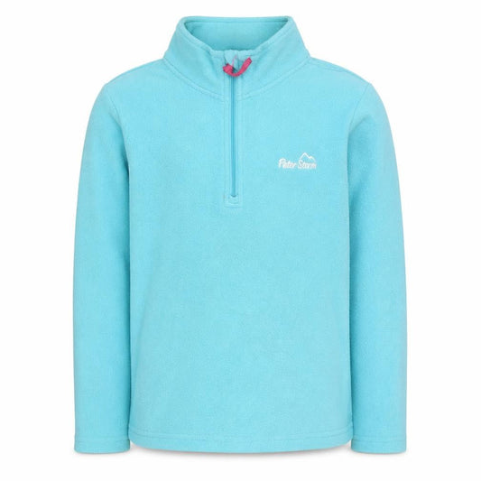 Peter Storm Girls Blue Fleece 1/2 Zip Sweatshirt 7-8 Years Outdoor Wear