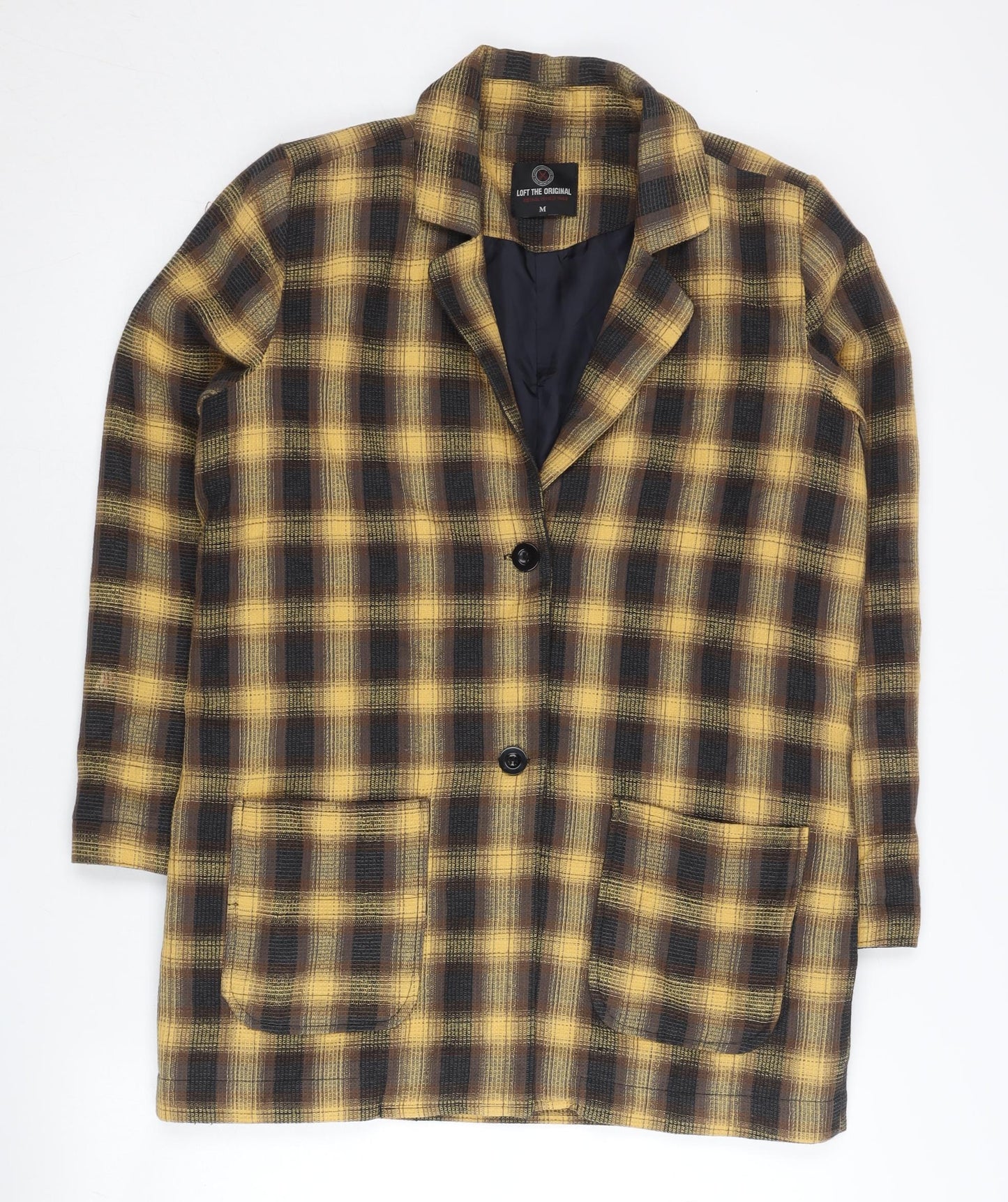 Loft The Original Womens Yellow Check Blazer Jacket M
