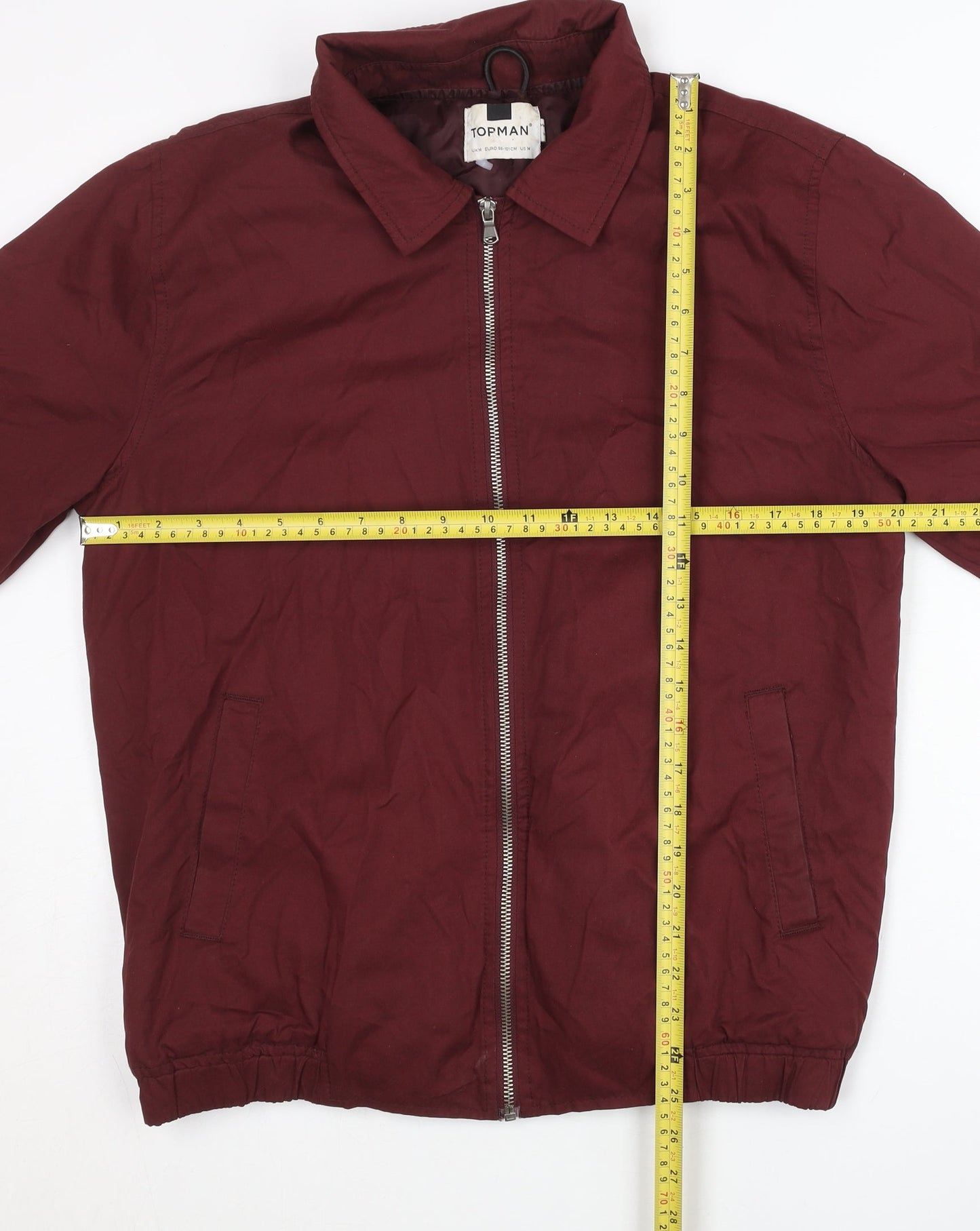 Mens UK Size M Topman Red Basic Jacket