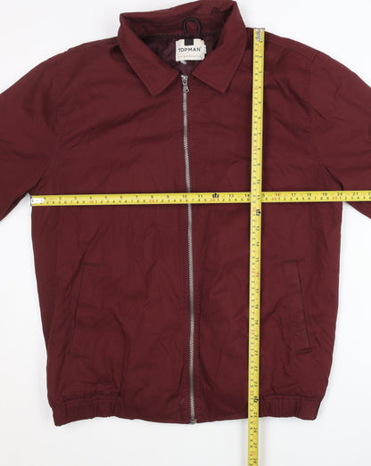 Mens UK Size M Topman Red Basic Jacket