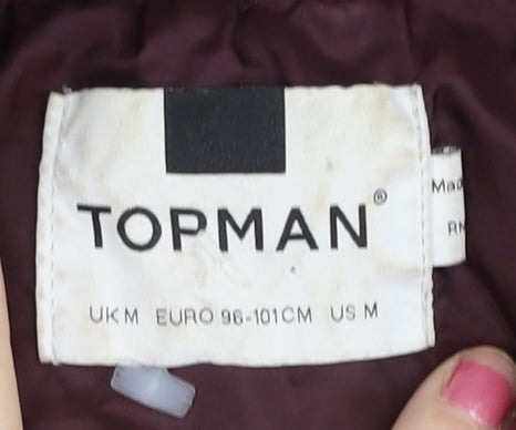 Mens UK Size M Topman Red Basic Jacket
