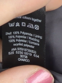 George Women's Grey Puffer Jacket Coat Size S Quilted Mid-Length Winter