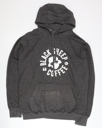 Mens UK Size L Just Hoods Grey Pullover Hoodie