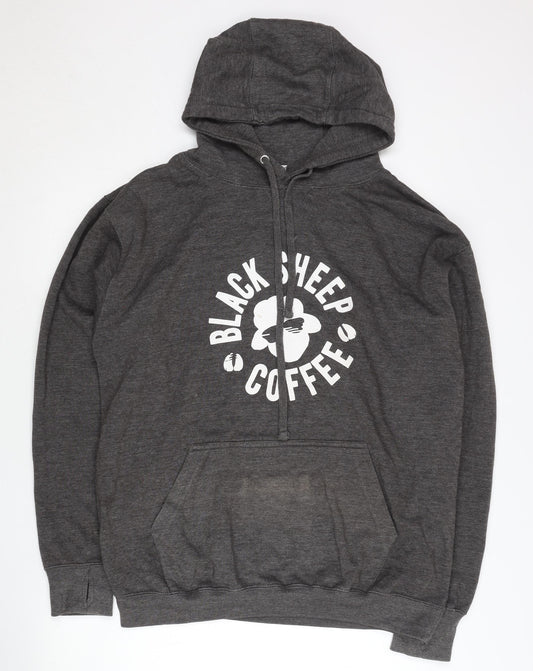 Mens UK Size L Just Hoods Grey Pullover Hoodie