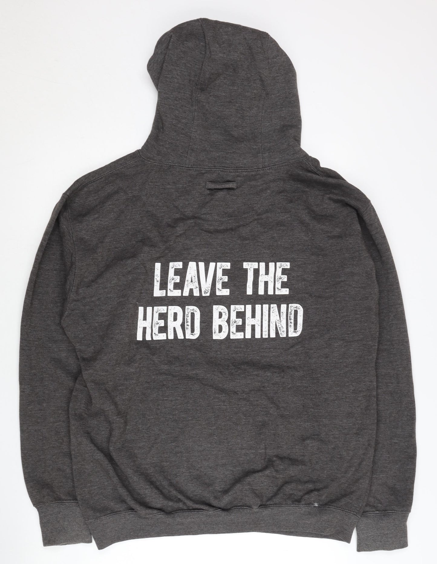 Mens UK Size L Just Hoods Grey Pullover Hoodie