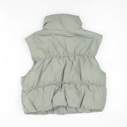 H&M Divided Women’s Green Puffer Waistcoat Gilet Size 6 Sleeveless