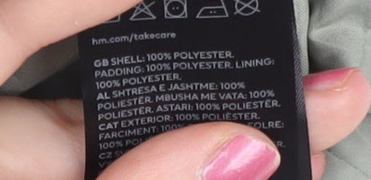 H&M Divided Women’s Green Puffer Waistcoat Gilet Size 6 Sleeveless