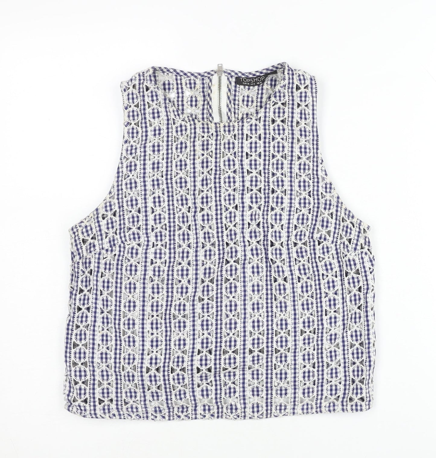Womens UK Size 10 Topshop Blue Camisole Tank