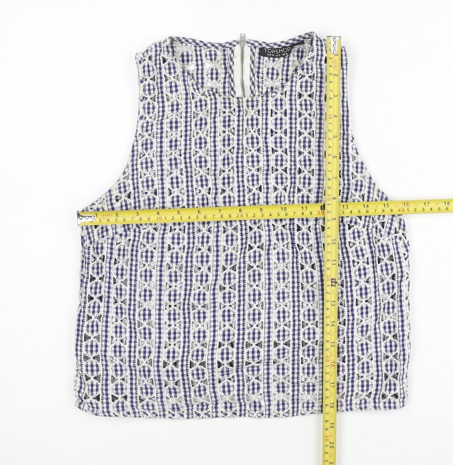 Womens UK Size 10 Topshop Blue Camisole Tank