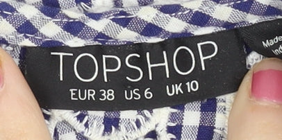 Womens UK Size 10 Topshop Blue Camisole Tank