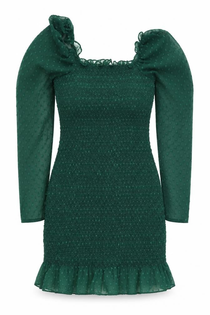 ASOS Women’s Green Size 8 Bodycon Puff Sleeve Short Dress