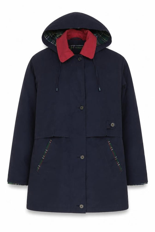 Womens UK Size 12 David Barry Blue Parka Coat