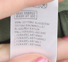 Topshop Women Green Long Sleeve Bodysuit Size 8 Slim Fit