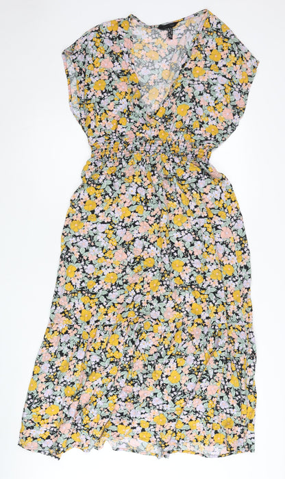 New Look Women’s Multicoloured Floral Midi A-Line Dress UK 10
