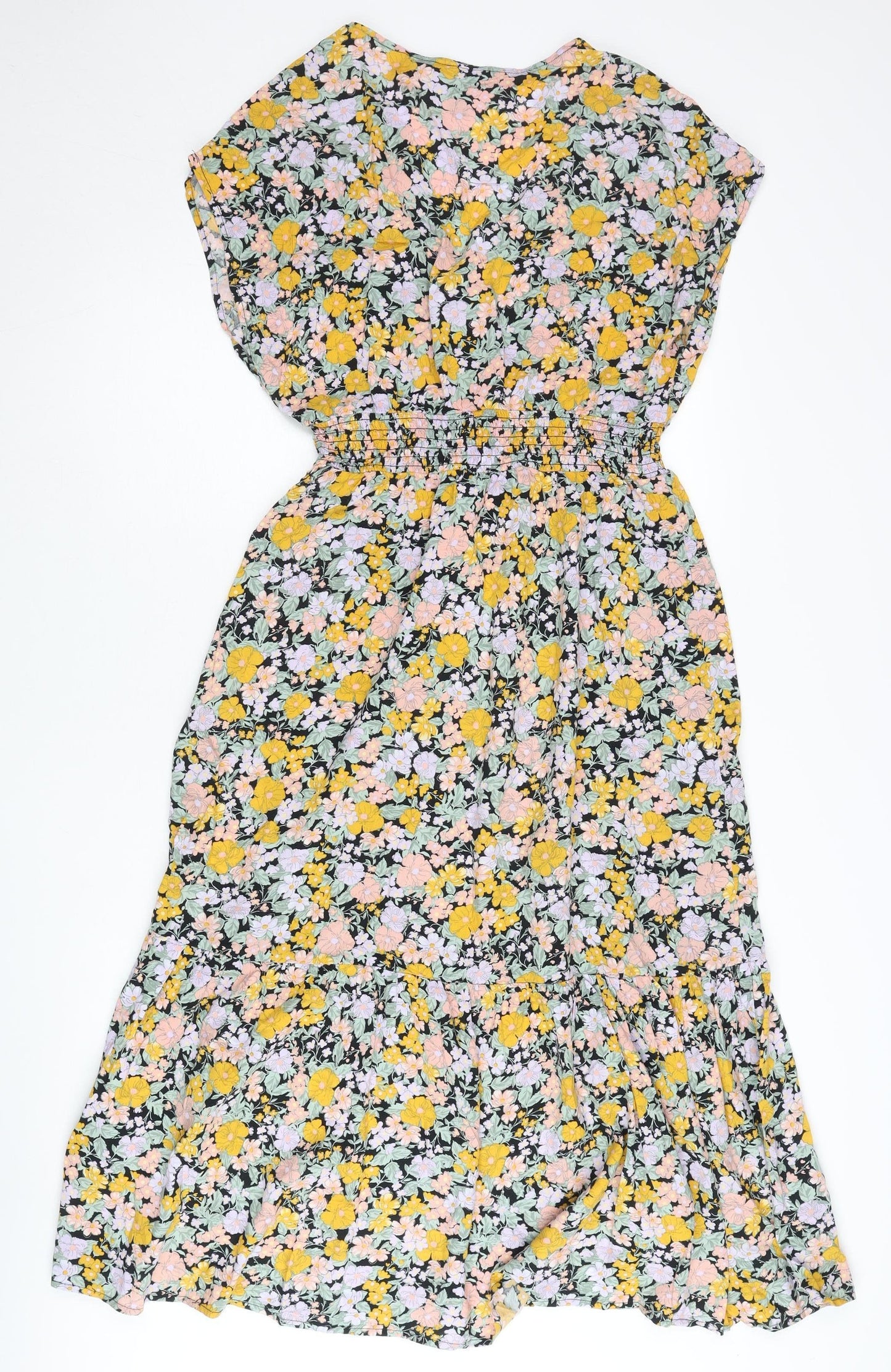 New Look Women’s Multicoloured Floral Midi A-Line Dress UK 10
