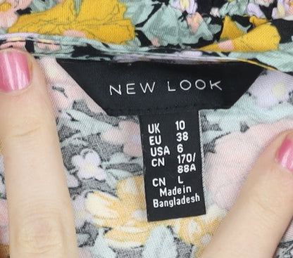 New Look Women’s Multicoloured Floral Midi A-Line Dress UK 10