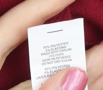 Boohoo Women Red Wrap Blouse UK 8 Long Sleeve Belted Party Top