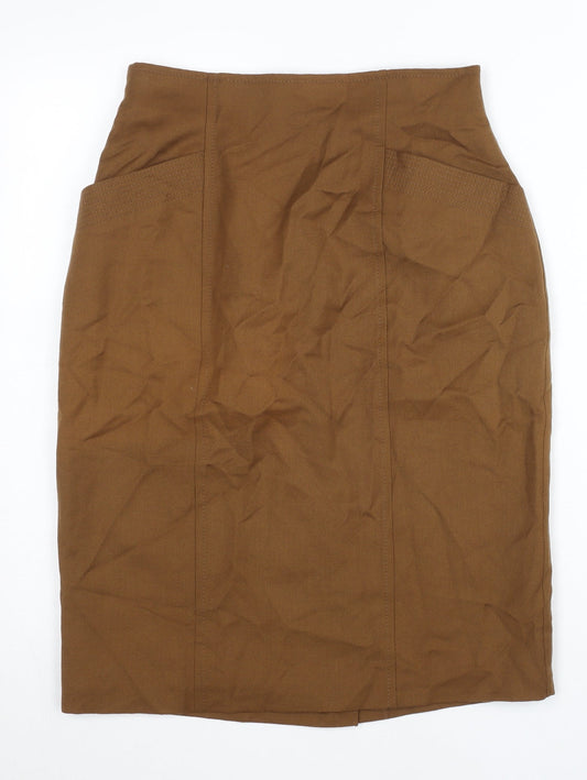 Marks and Spencer Women’s Brown Wool Pencil Skirt Size 12S