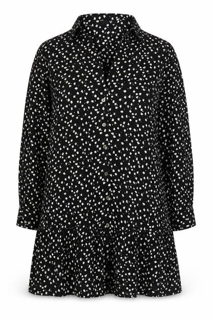 Very Women’s Black Geometric Print Shirt Dress Size 24 Knee Length