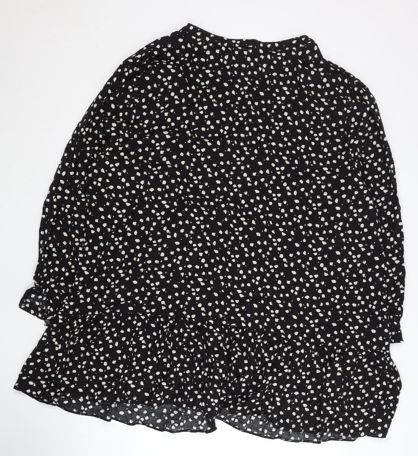 Very Women’s Black Geometric Print Shirt Dress Size 24 Knee Length