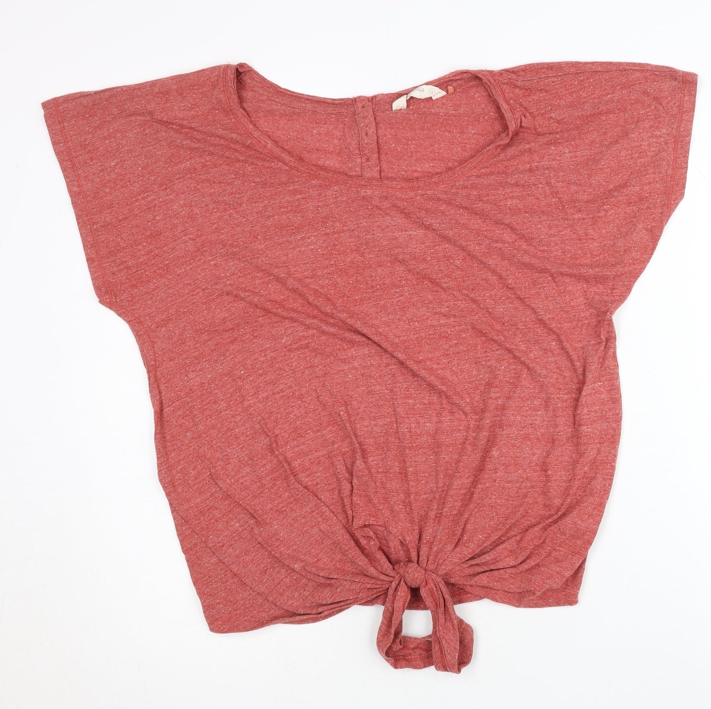 Womens UK Size 12 Fat Face Red Cropped T-Shirt