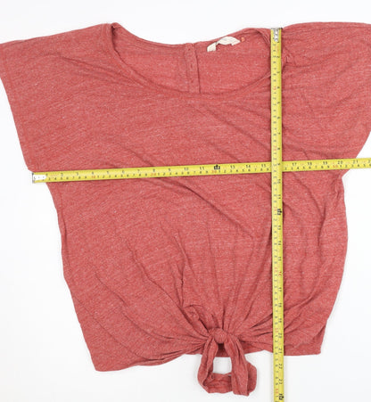 Womens UK Size 12 Fat Face Red Cropped T-Shirt