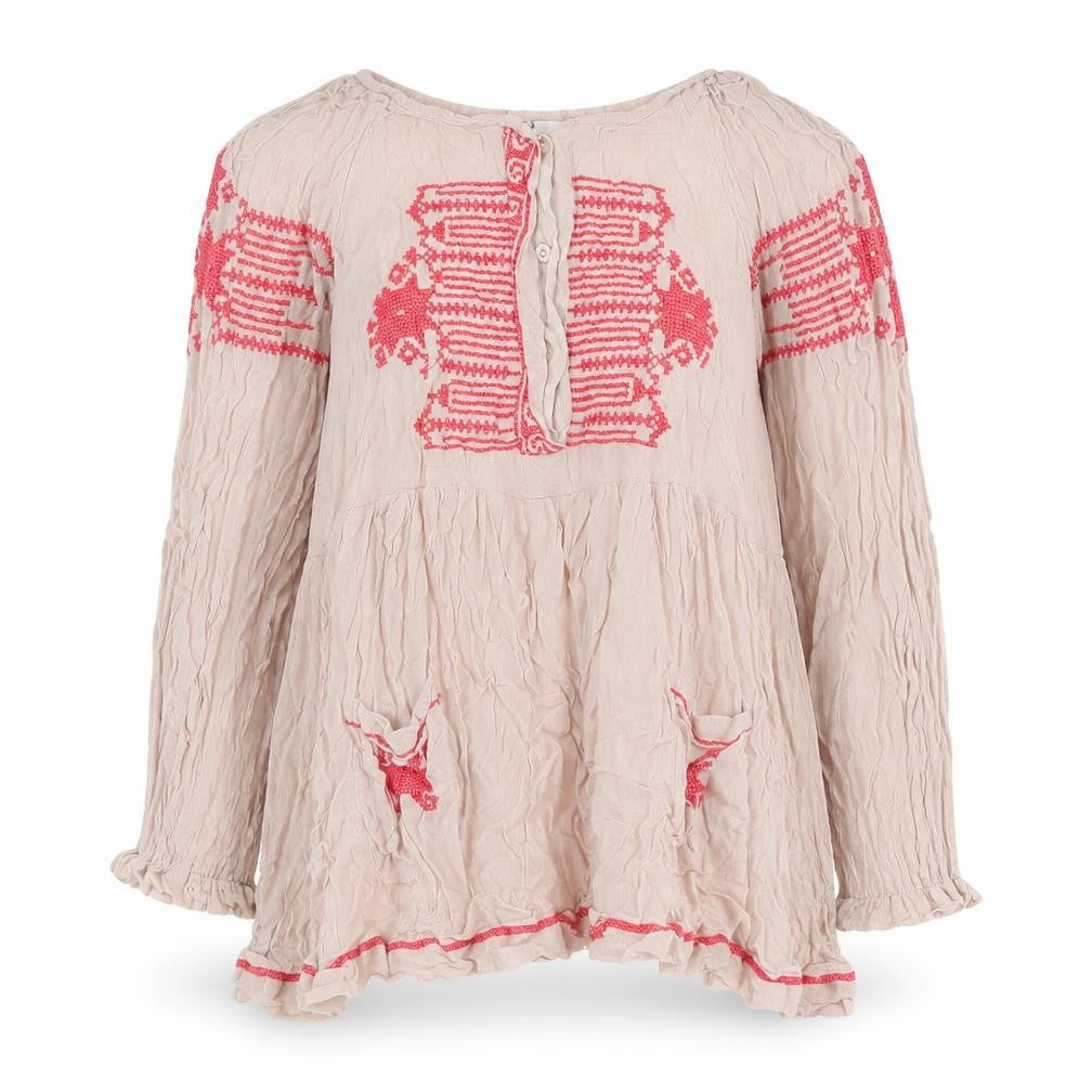 Womens UK Size 12 French Connection Beige Tunic Blouse