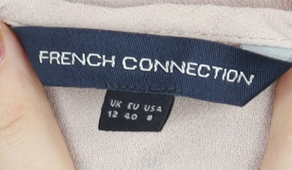 Womens UK Size 12 French Connection Beige Tunic Blouse