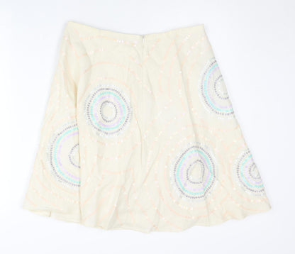 French Connection Women’s Beige Sequin A-Line Skirt Size 10