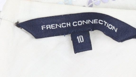 French Connection Women’s Beige Sequin A-Line Skirt Size 10