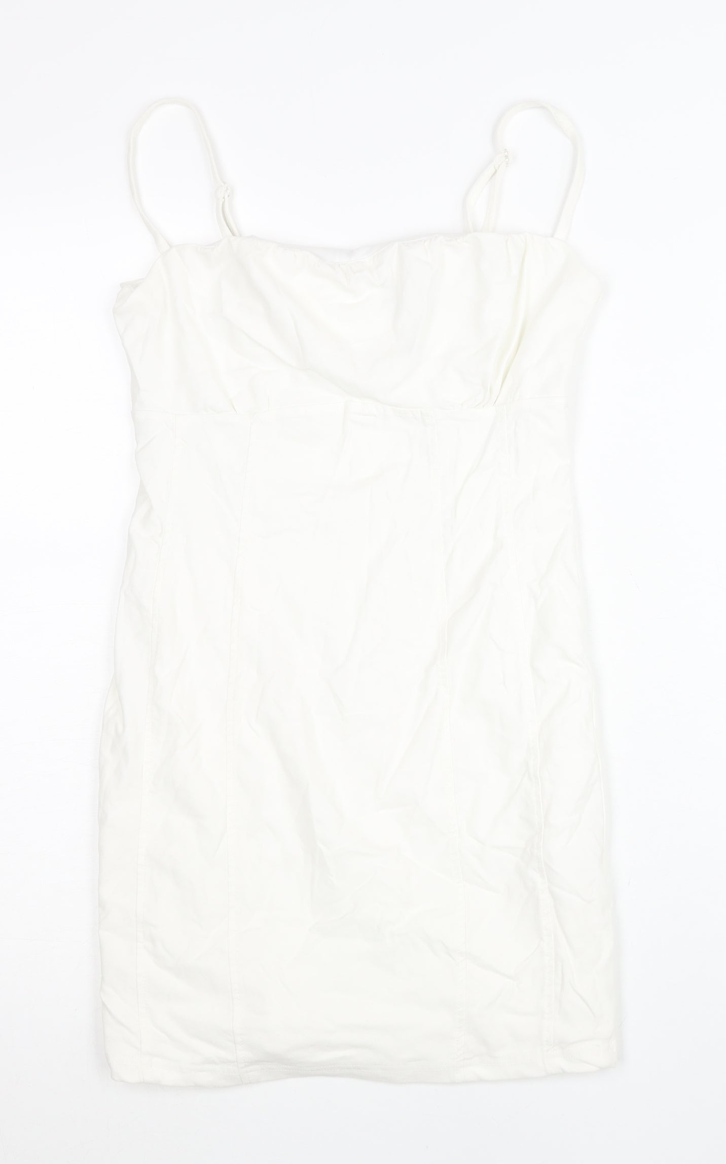 Pink Vanilla Women’s White Bodycon Dress Size 8 Scoop Neck