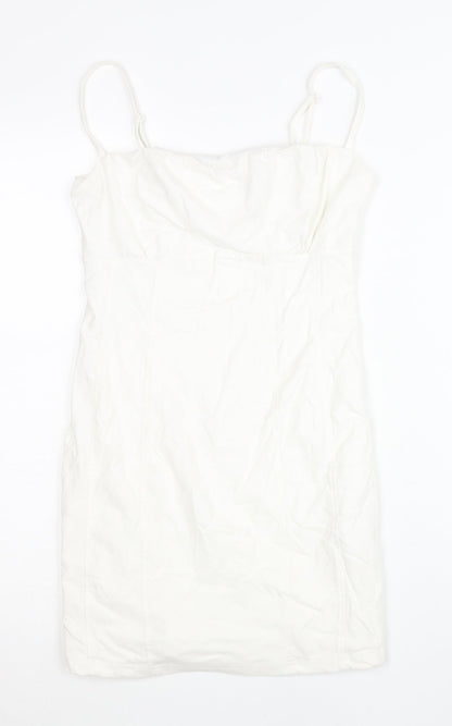 Pink Vanilla Women’s White Bodycon Dress Size 8 Scoop Neck