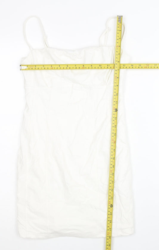 Pink Vanilla Women’s White Bodycon Dress Size 8 Scoop Neck