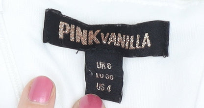 Pink Vanilla Women’s White Bodycon Dress Size 8 Scoop Neck