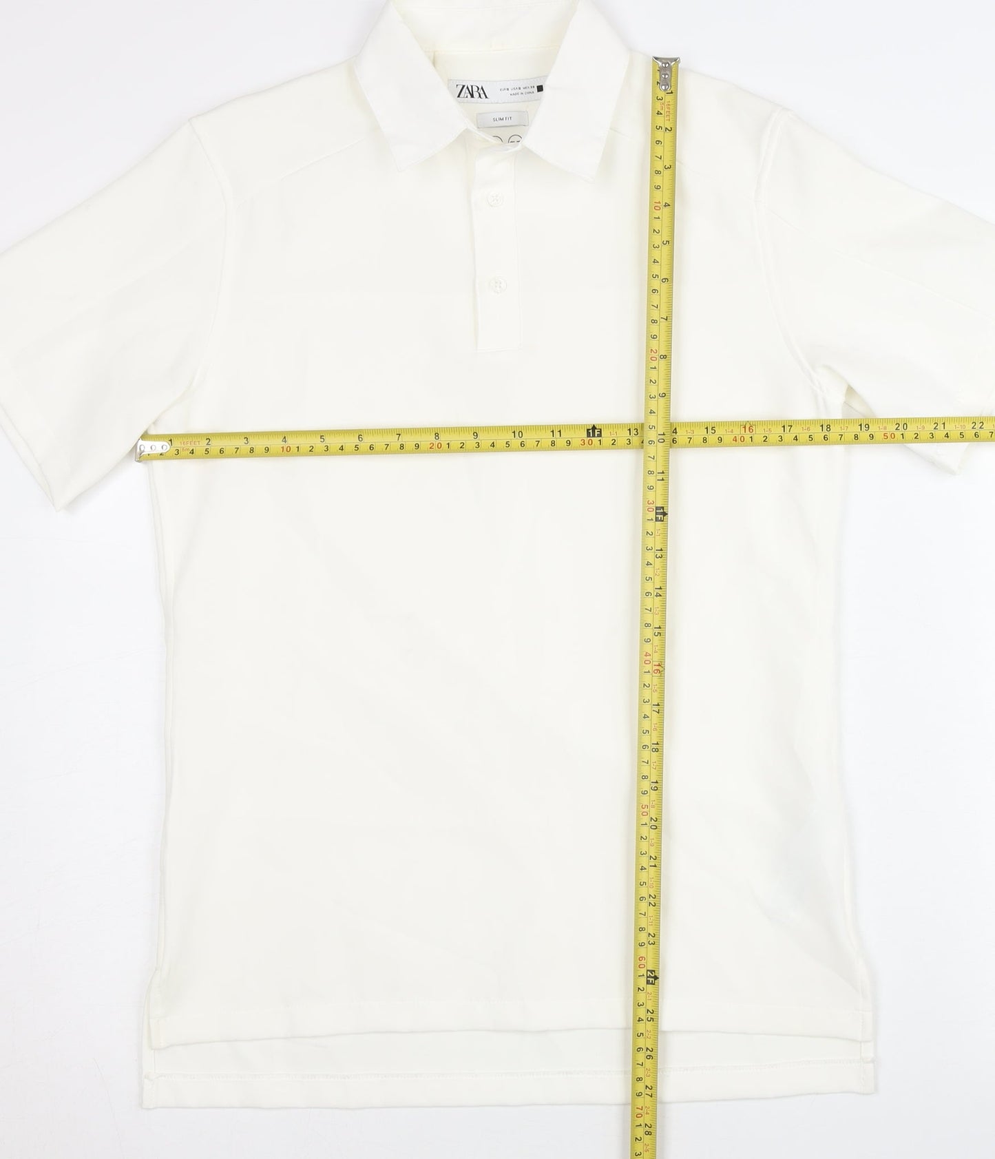 Womens UK Size 10 Zara White Basic Polo