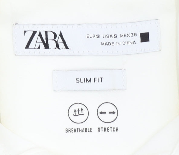Womens UK Size 10 Zara White Basic Polo