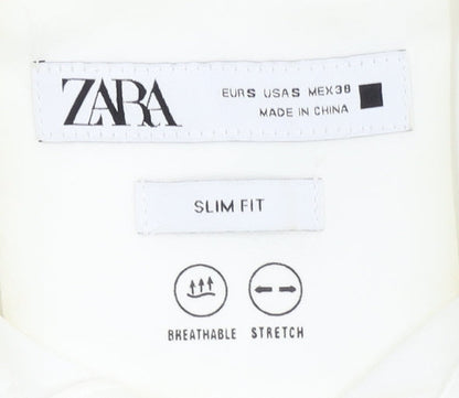 Womens UK Size 10 Zara White Basic Polo