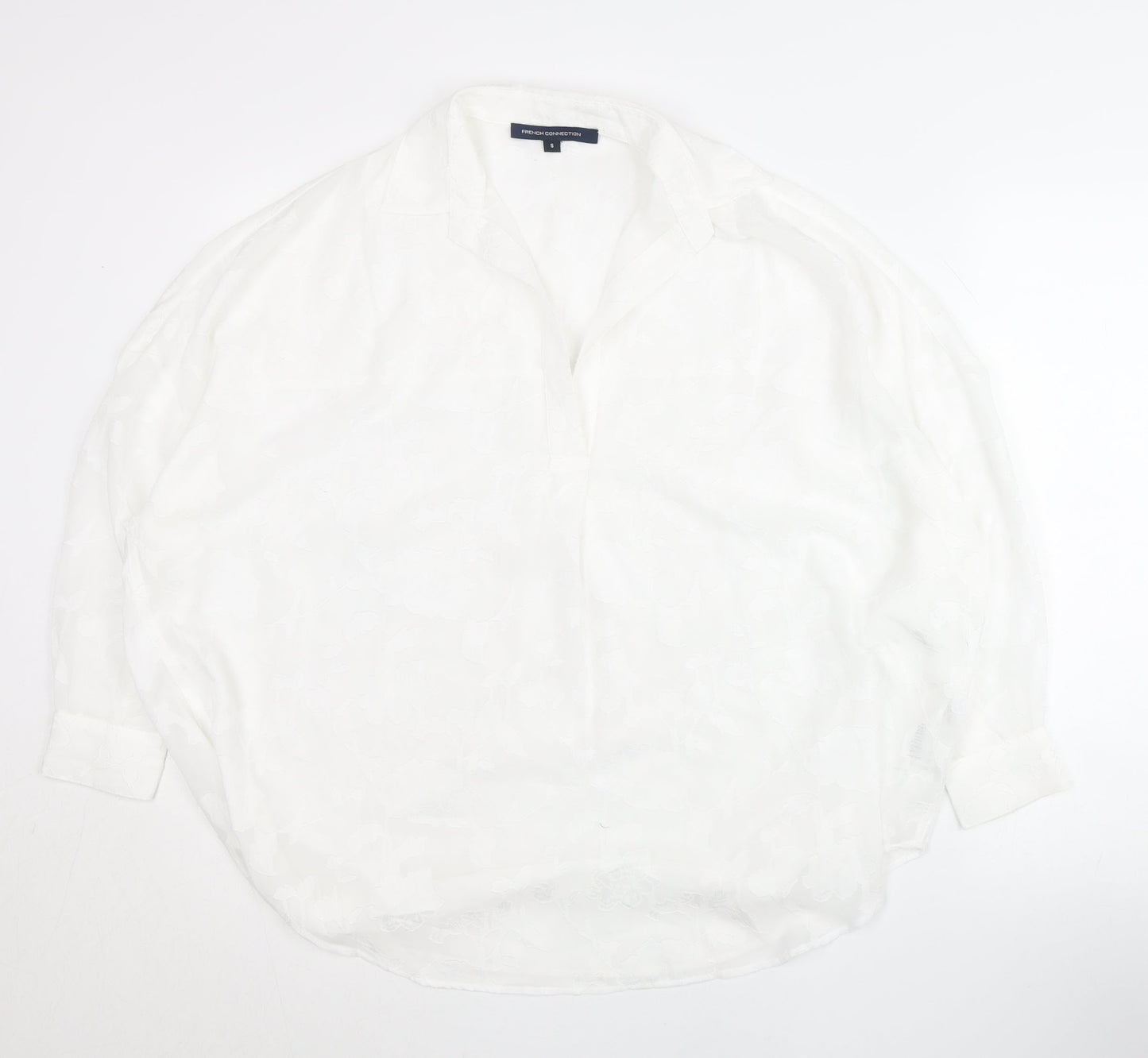 Womens UK Size S French Connection White Tunic Blouse