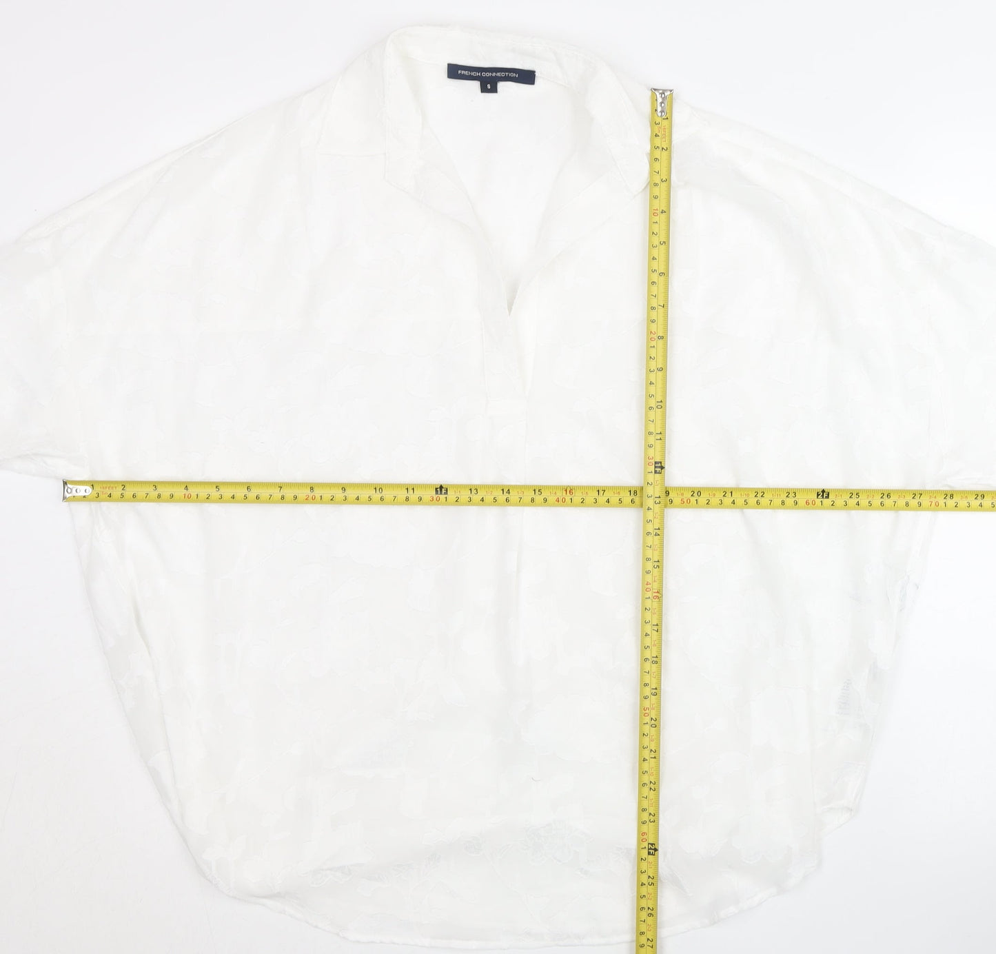 Womens UK Size S French Connection White Tunic Blouse