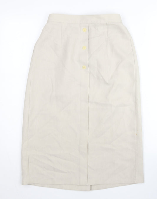 Berkertex Women’s Beige Midi Straight Skirt Size 12 Workwear