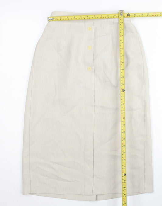 Berkertex Women’s Beige Midi Straight Skirt Size 12 Workwear