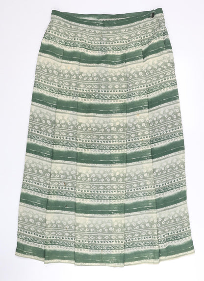 Viyella Women’s Green Size 14 A-Line Knee Length Lined Skirt