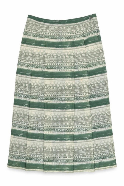 Viyella Women’s Green Size 14 A-Line Knee Length Lined Skirt