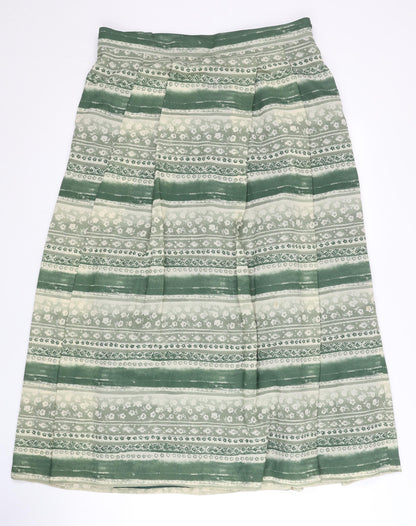Viyella Women’s Green Size 14 A-Line Knee Length Lined Skirt