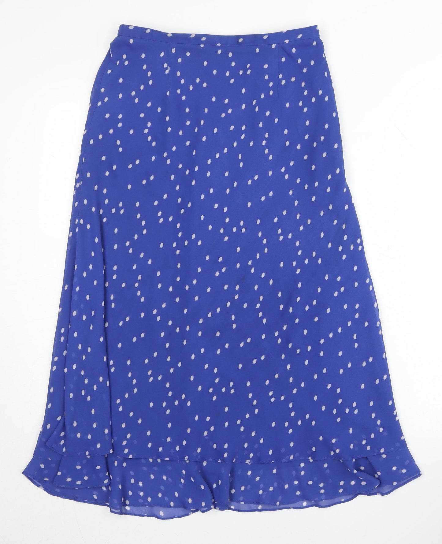 Jacques Vert Women’s Blue Polka Dot Midi A-Line Skirt Size 10